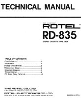 Rotel RD-835 - Technical manual